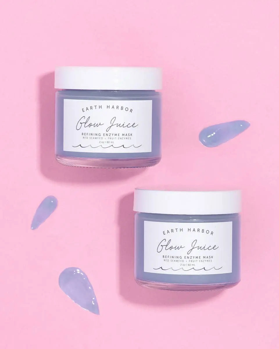 GLOW JUICE Enzyme Mask: Red Seaweed + AHA/BHA + Aloe: 2 oz Earth Harbor Naturals