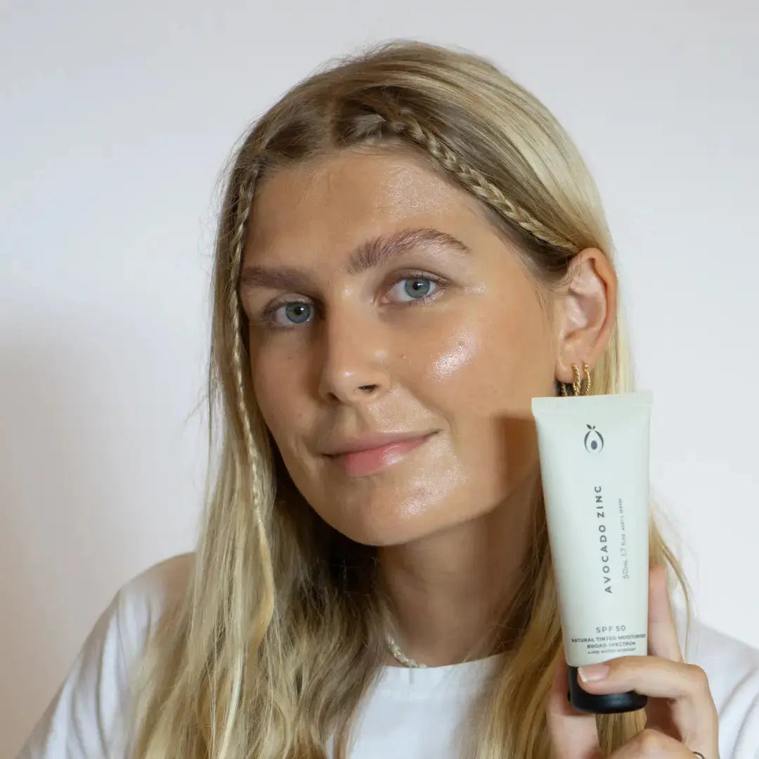 SPF 50 Natural Tinted Moisturiser - Medium-Dark Avocado Zinc