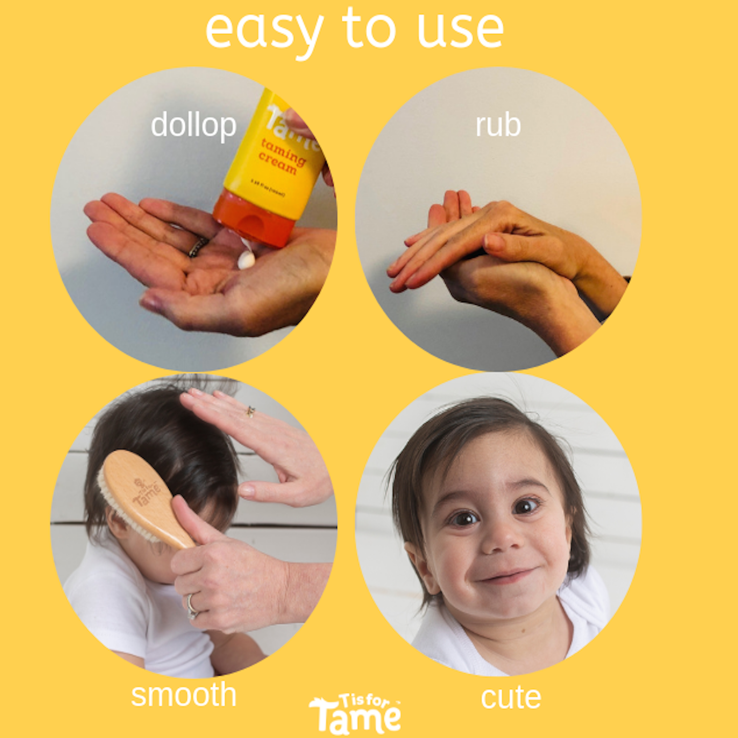 Hair Taming Cream for Kids, Natural, Anti-Frizz & Flyaways