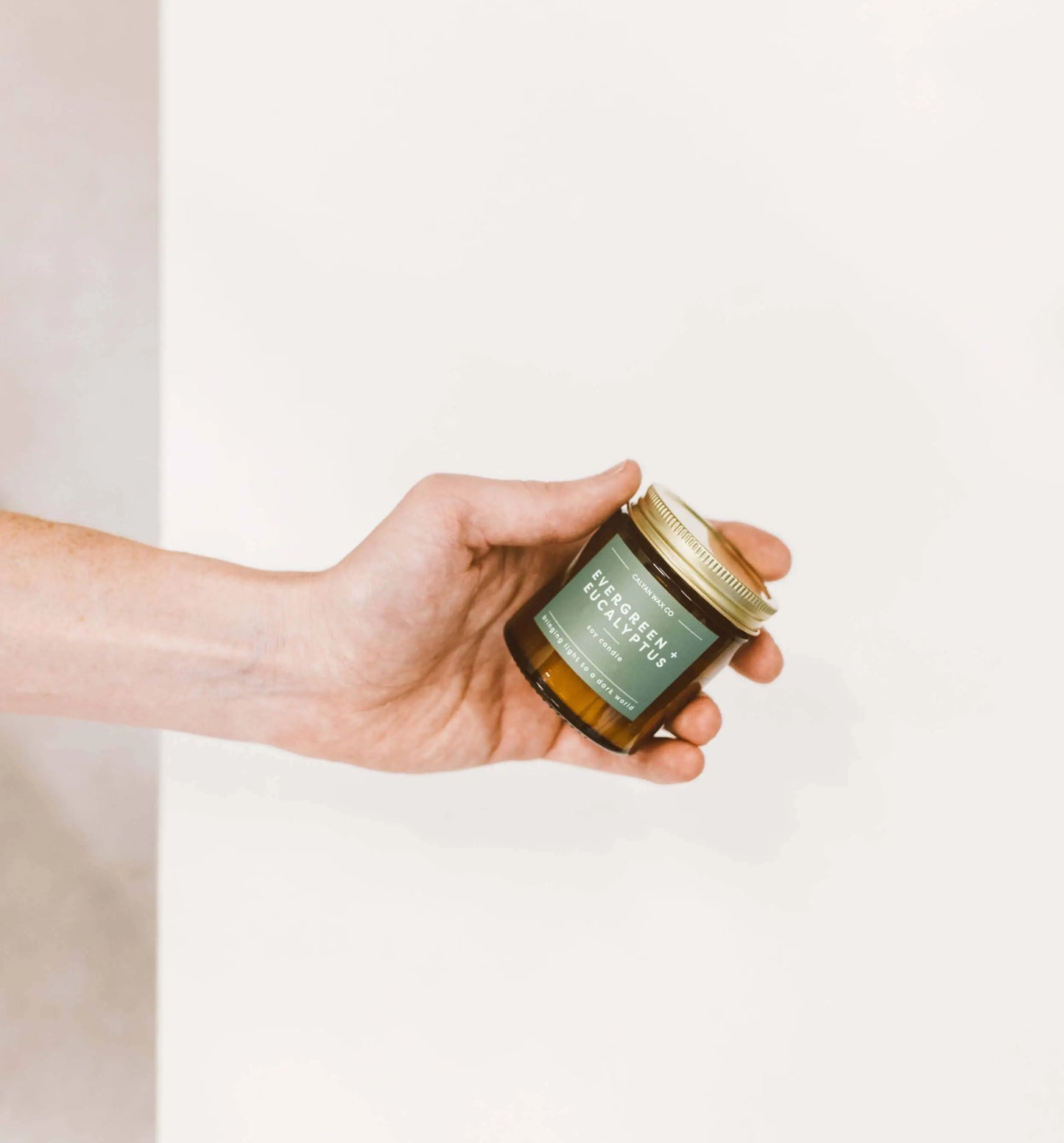 Evergreen + Eucalyptus - Mini Amber Jar Soy Candle Calyan Wax Co.