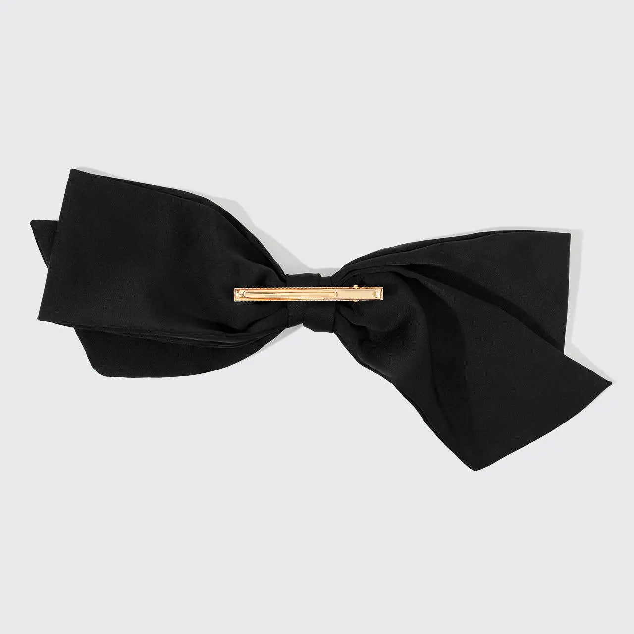 Recycled Fabric Bow Hair Clip 1pc- Black KITSCH