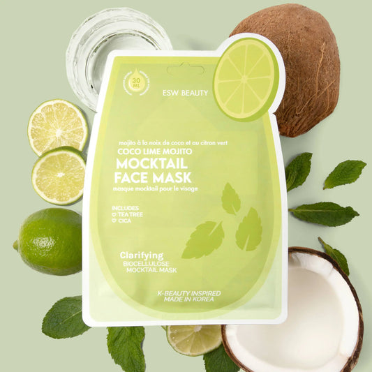 Coco Lime Mojito Clarifying Biocellulose Mocktail Mask ESW Beauty