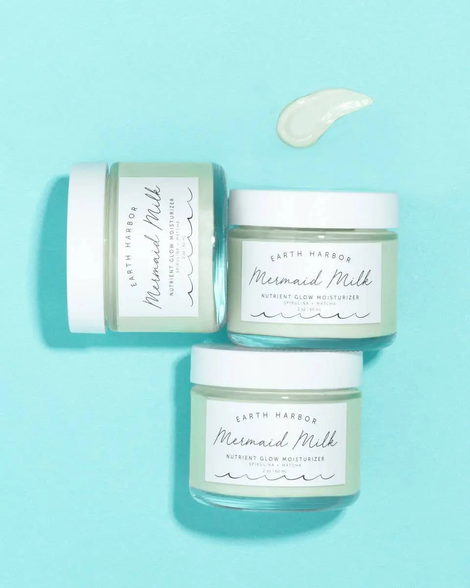MERMAID MILK Superfood Moisturizer: Matcha + Spirulina: 2 oz Earth Harbor Naturals