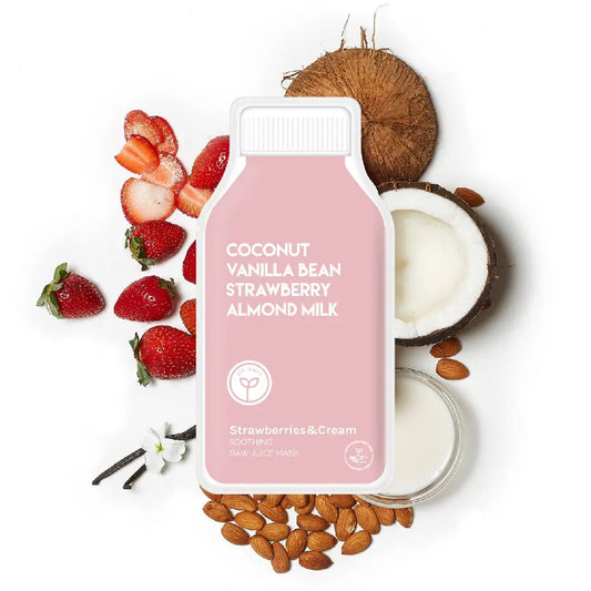 Strawberries and Cream Soothing Raw Juice Sheet Mask: With Peg Hole ESW Beauty
