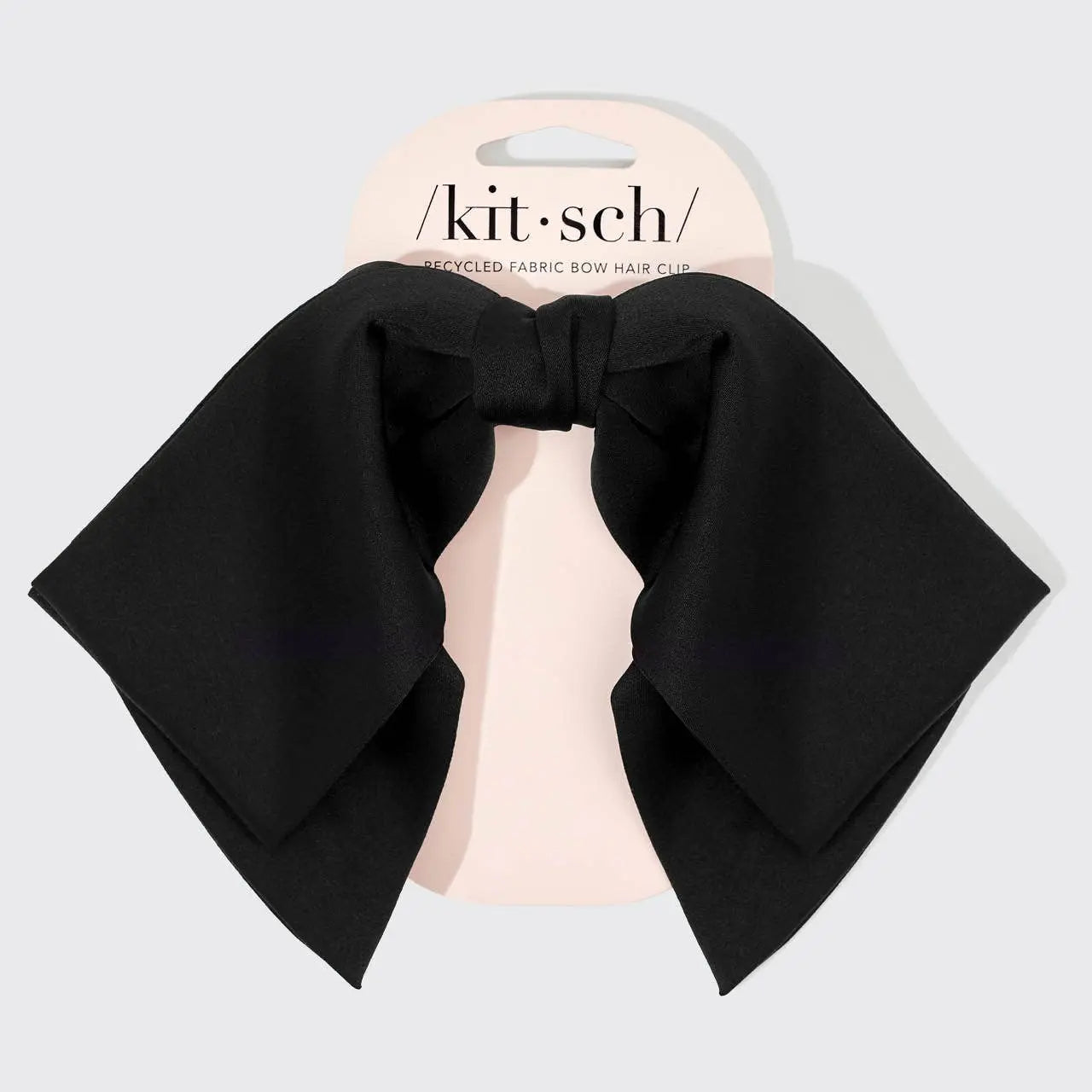 Recycled Fabric Bow Hair Clip 1pc- Black KITSCH