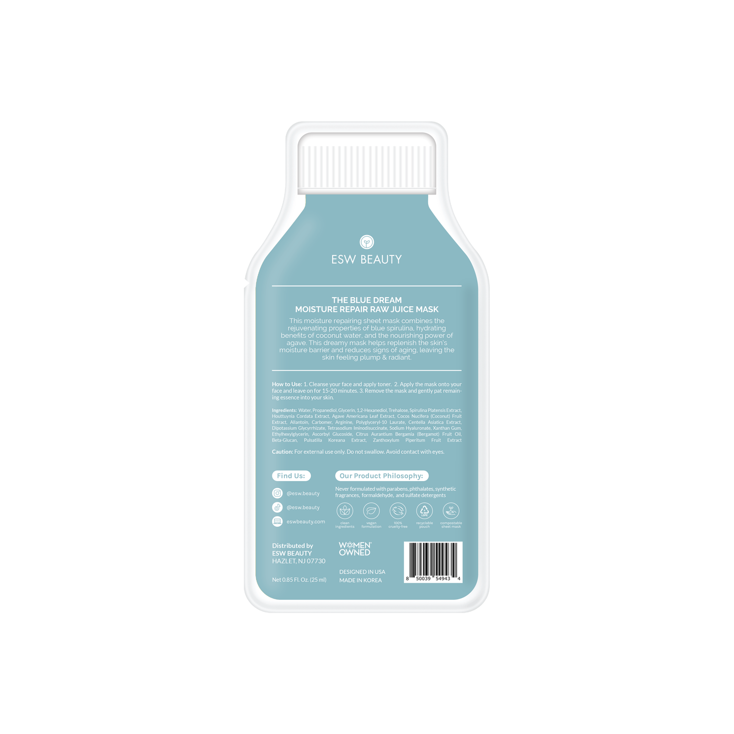 The Blue Dream Moisture Repair Raw Juice Mask: With Peg Hole