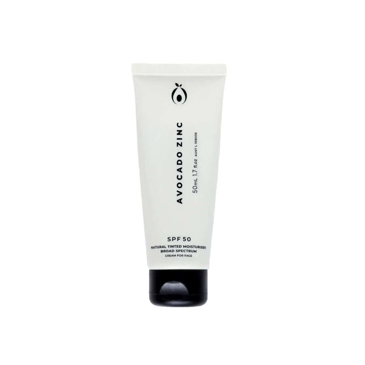 SPF 50 Natural Tinted Moisturiser - Light-Medium Avocado Zinc