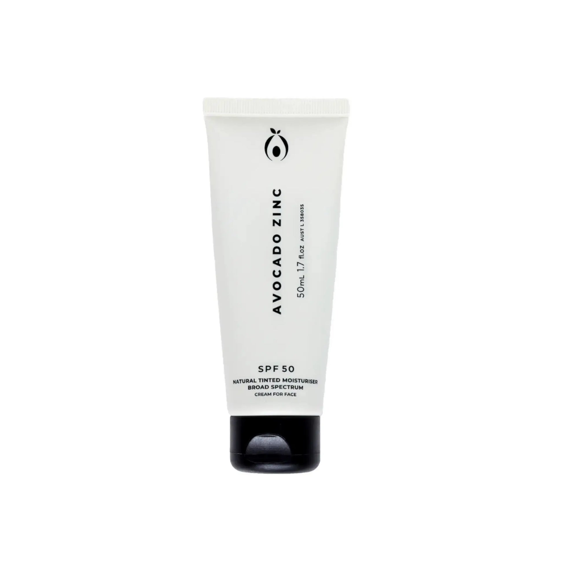 SPF 50 Natural Tinted Moisturiser - Light-Medium Avocado Zinc