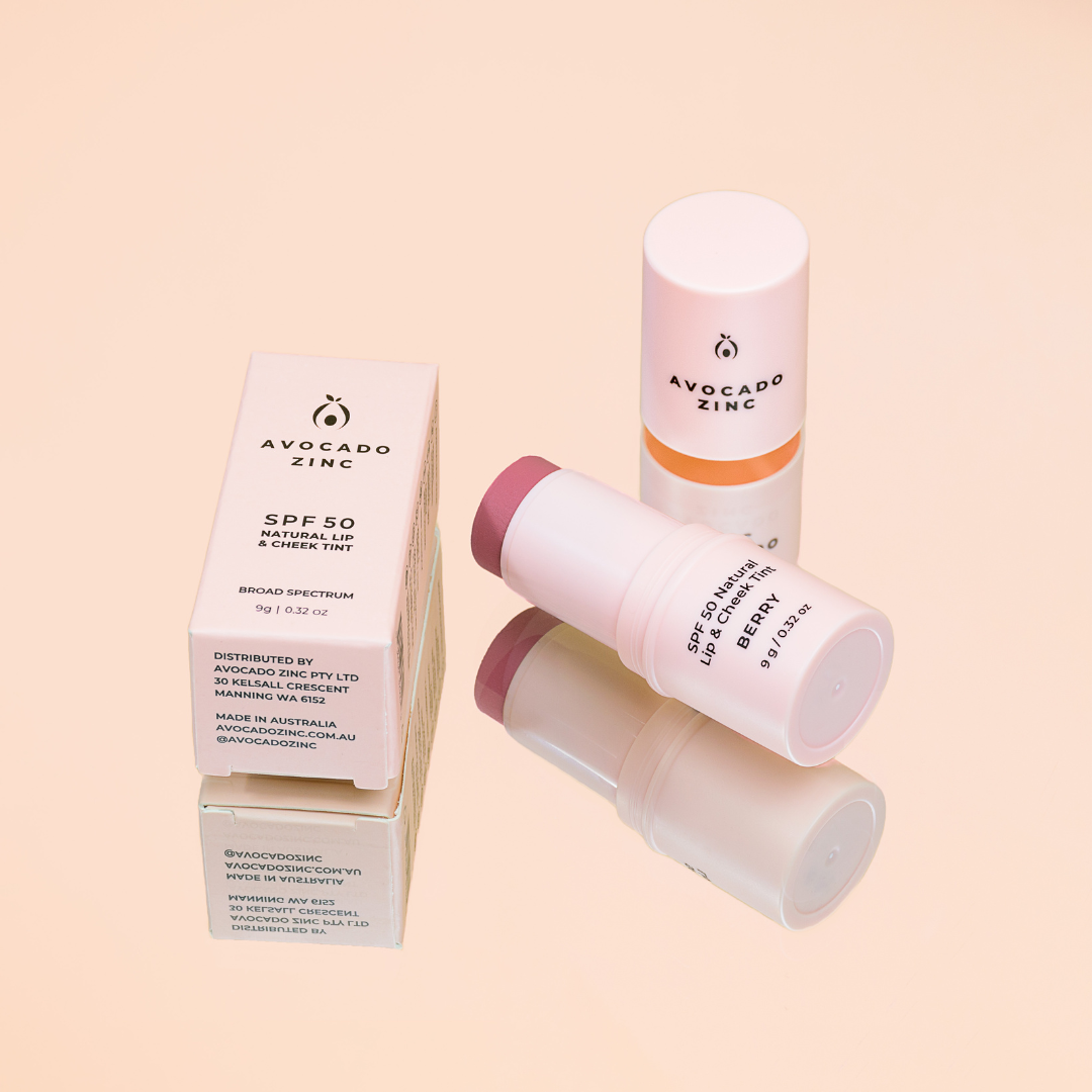 Avocado Zinc SPF 50 Natural Lip & Cheek Tint with Broad Spectrum Sun Protection