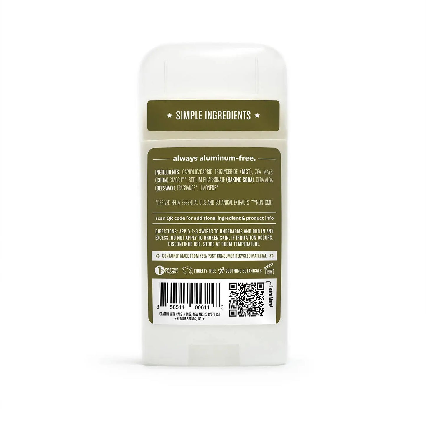 Texas Cedarwood & Grapefruit Original Deodorant Humble Brands, Inc.