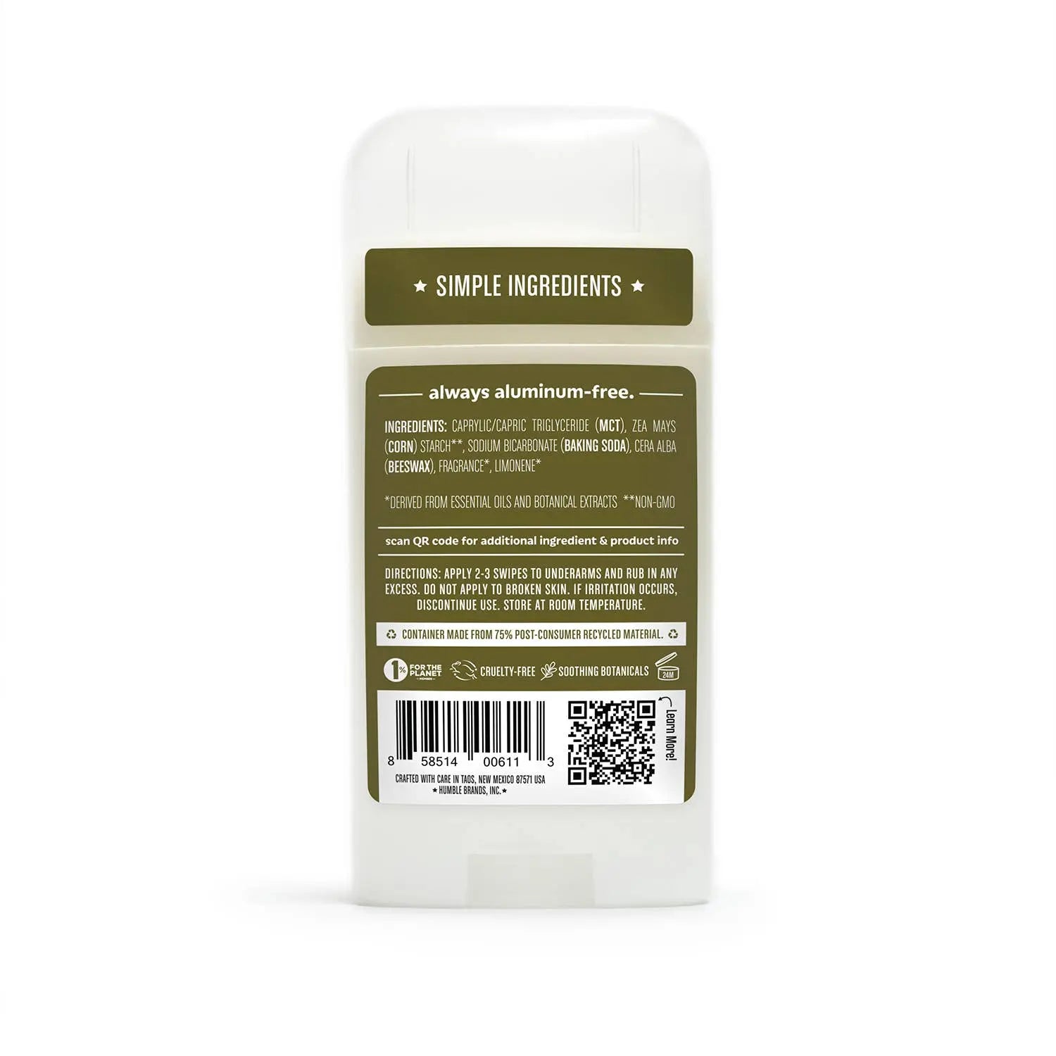 Texas Cedarwood & Grapefruit Original Deodorant Humble Brands, Inc.