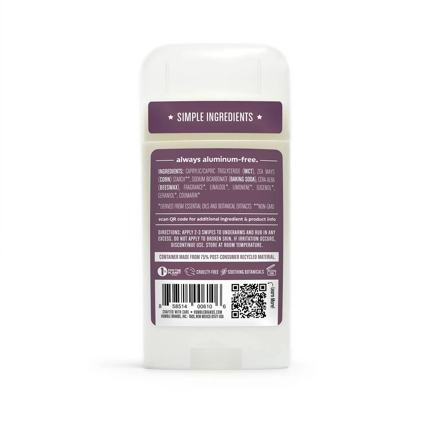 Lavender & Holy Basil Original Deodorant Humble Brands, Inc.