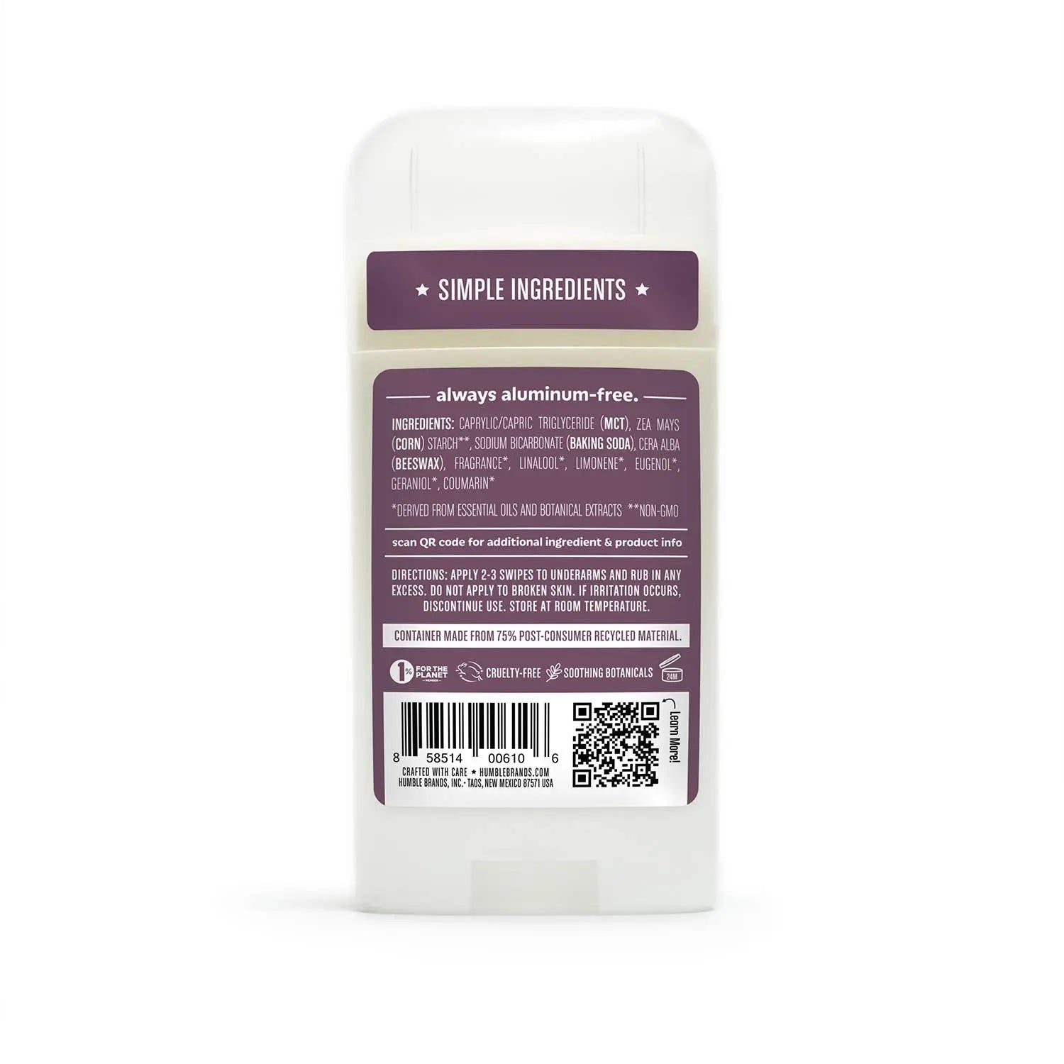 Lavender & Holy Basil Original Deodorant Humble Brands, Inc.