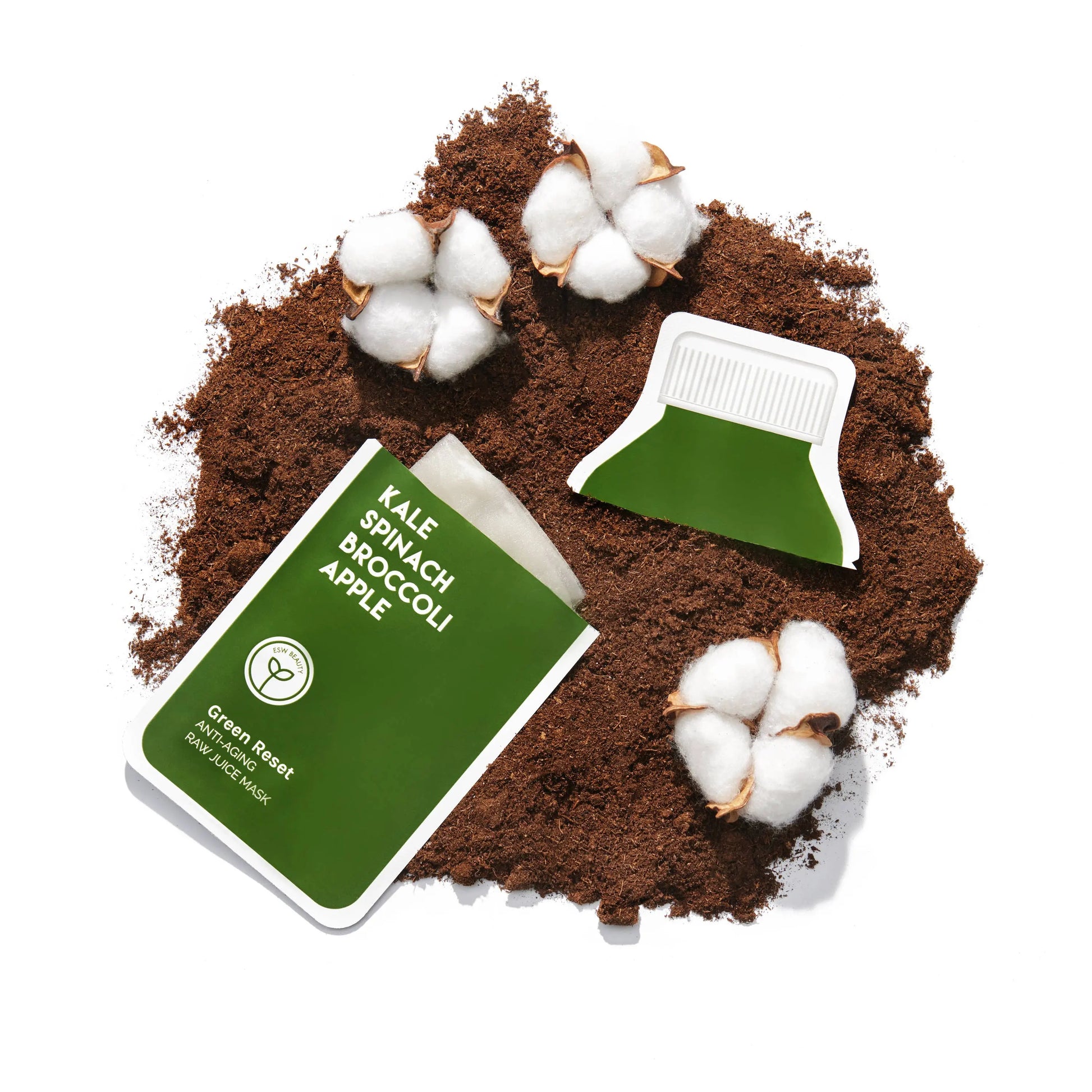 Green Reset Anti Aging Raw Juice Sheet Mask: With Peg Hole ESW Beauty