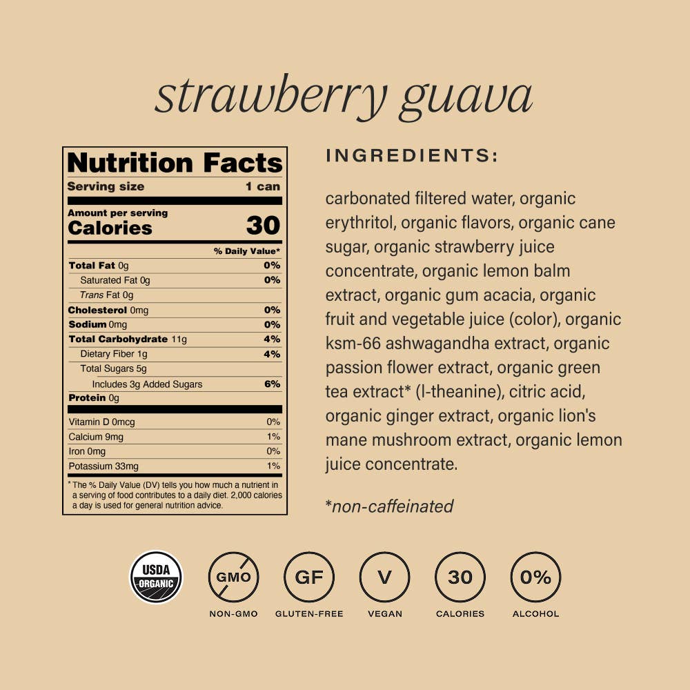 Strawberry guava | organic social tonic | 4-packs