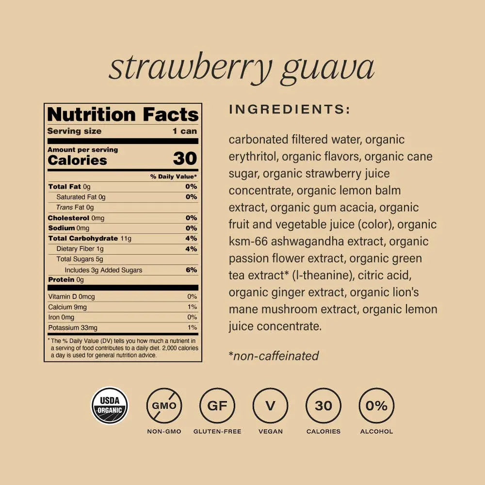 Strawberry guava | organic social tonic | 4-packs hiyo