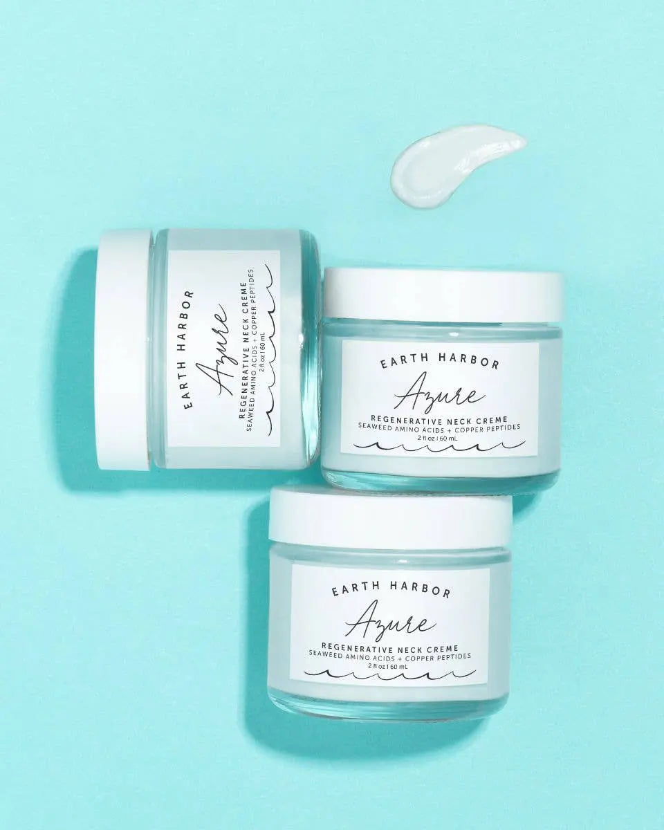 AZURE Smooth Neck + Face Water Cream: Amino Acids + Peptides Earth Harbor Naturals