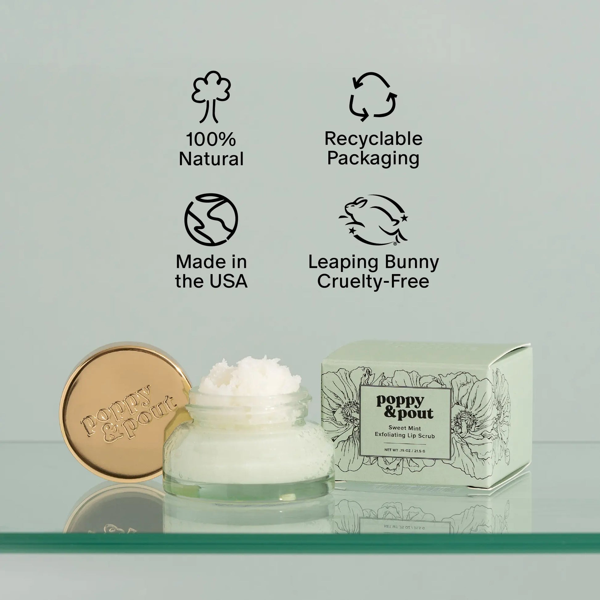 Lip Scrub, Sweet Mint Poppy & Pout