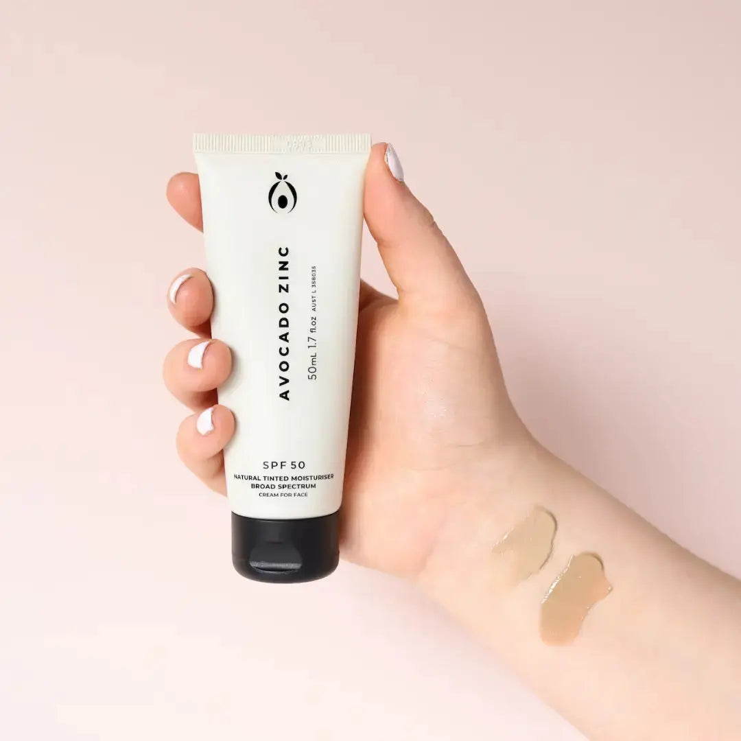 SPF 50 Natural Tinted Moisturiser - Light-Medium Avocado Zinc