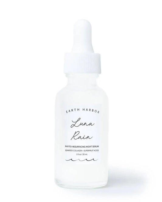 LUNA RAIN Night Serum: Superfruit Acids + Seaweed Collagen Earth Harbor Naturals