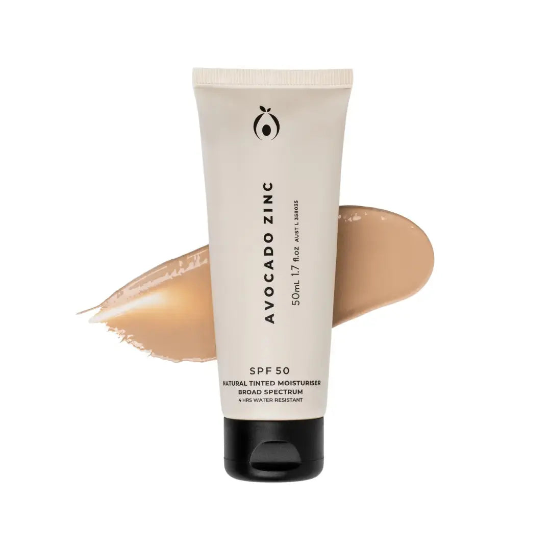 SPF 50 Natural Tinted Moisturiser - Light Avocado Zinc