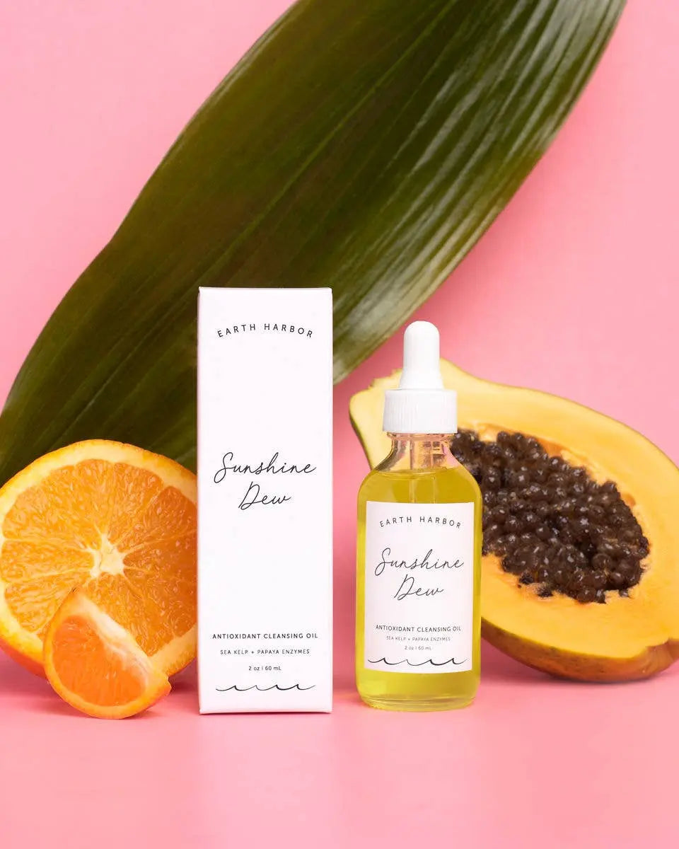 SUNSHINE DEW Cleansing Oil: Papaya Antioxidants + Enzymes Earth Harbor Naturals