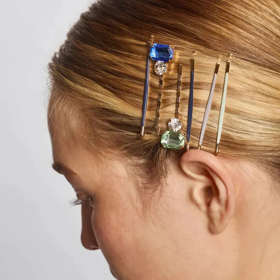 Cloud & Gem Bobby Pins 8pc Set - Garden Bouquet KITSCH