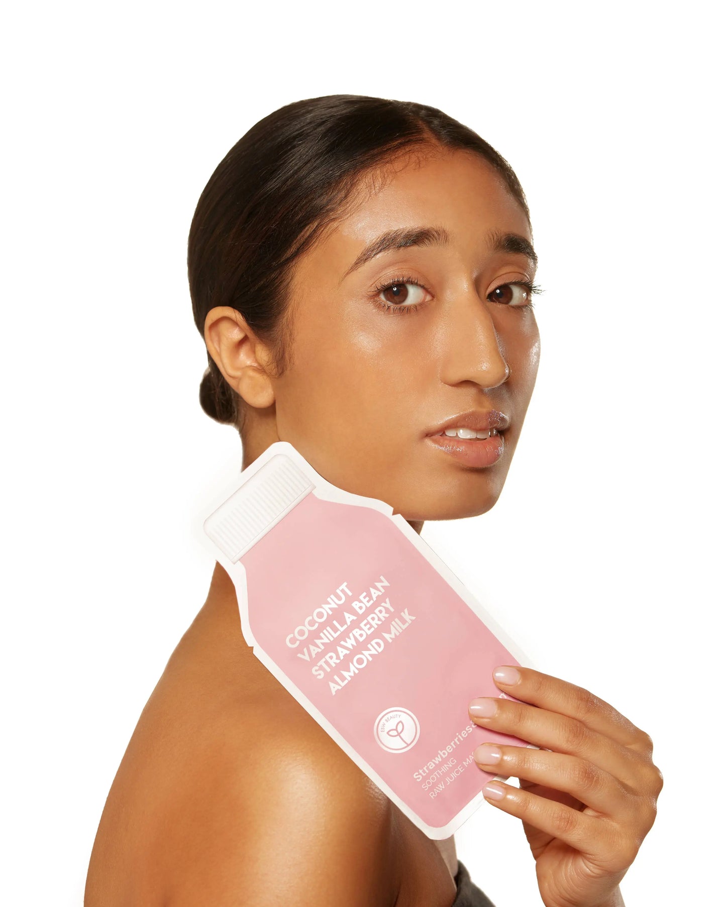 Strawberries and Cream Soothing Raw Juice Sheet Mask: With Peg Hole ESW Beauty