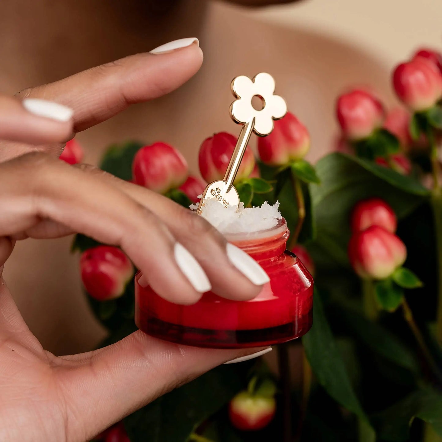 Lip Care Spatula, Gold Daisy Poppy & Pout