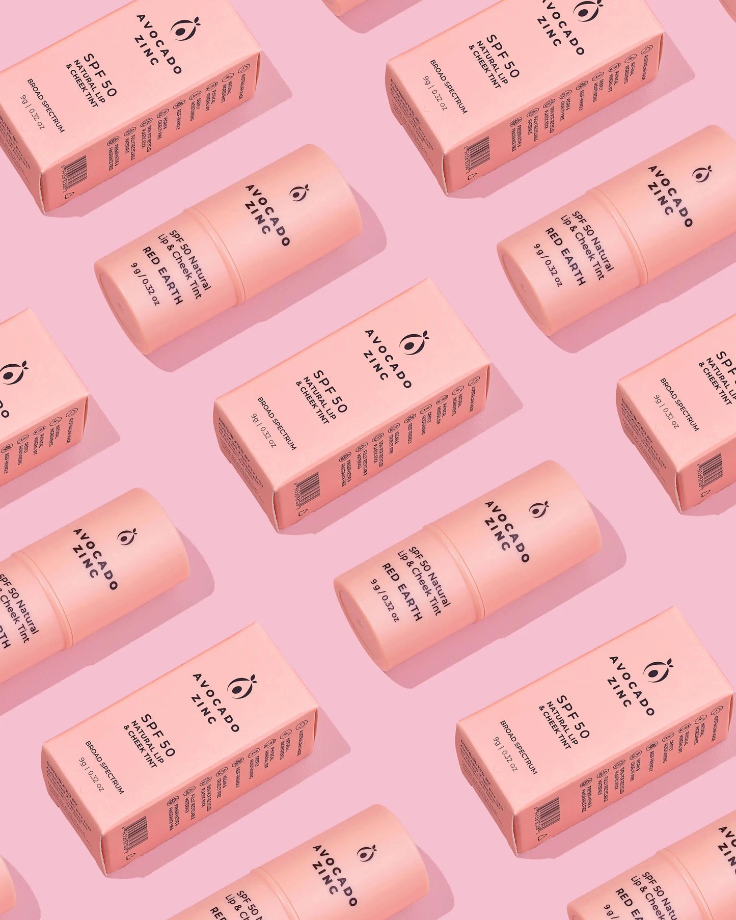 SPF 50 Natural Lip & Cheek Tint - Red Earth Avocado Zinc