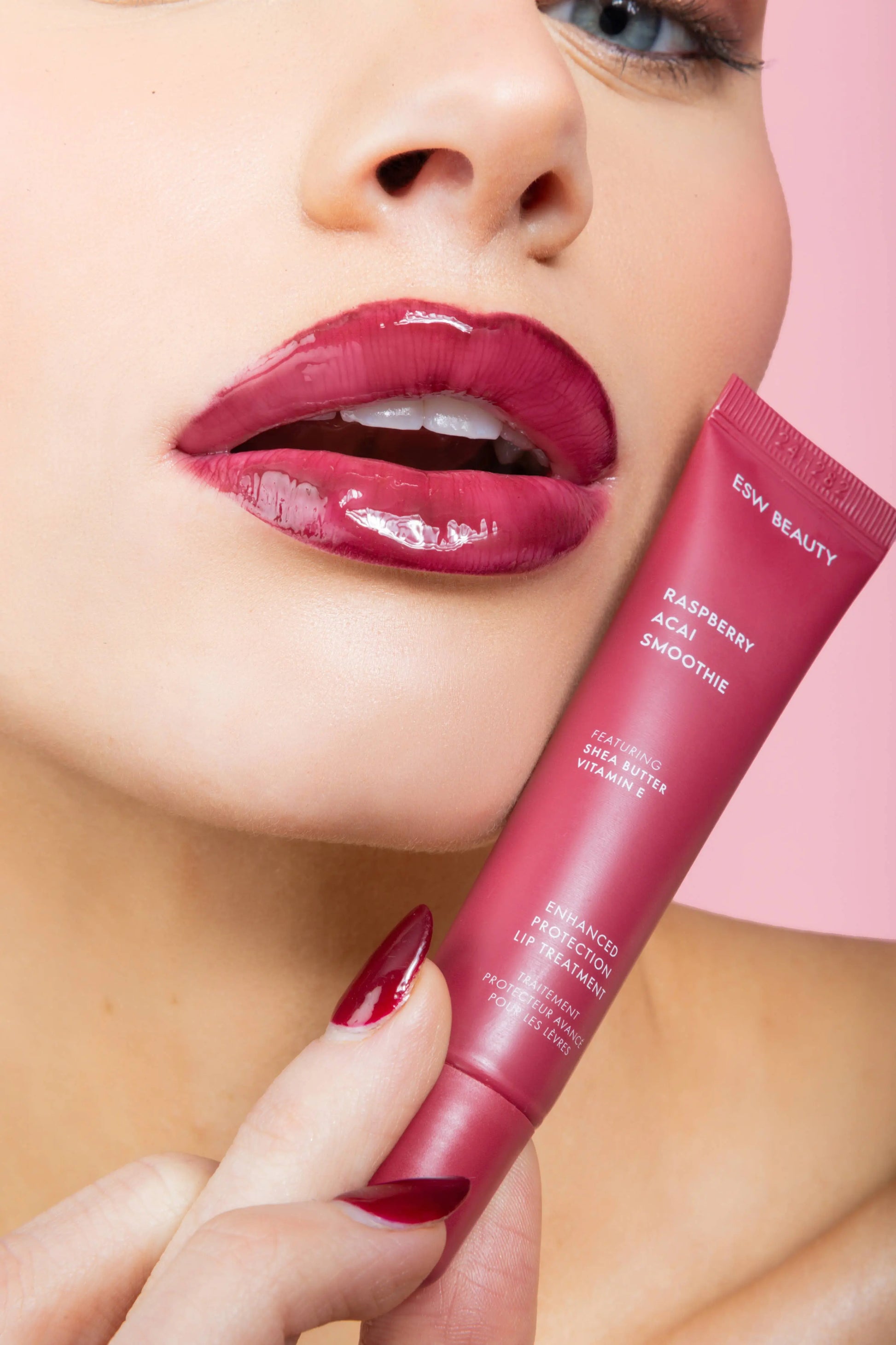 Raspberry Acai Smoothie Enhanced Protection Lip Treatment ESW Beauty