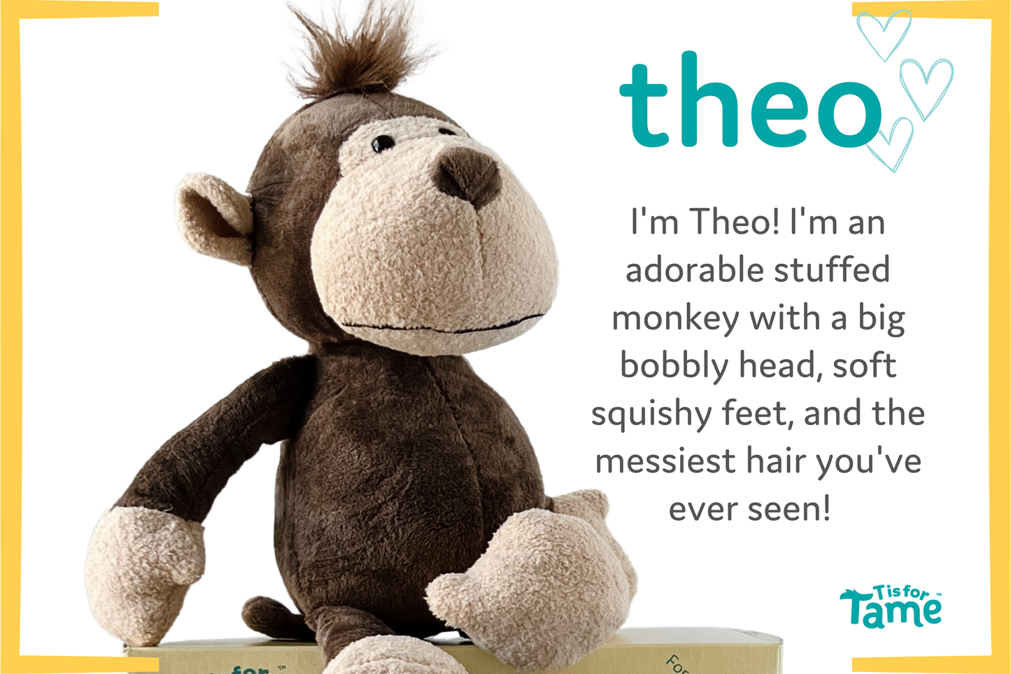 Theo, Stuffed Plush Monkey