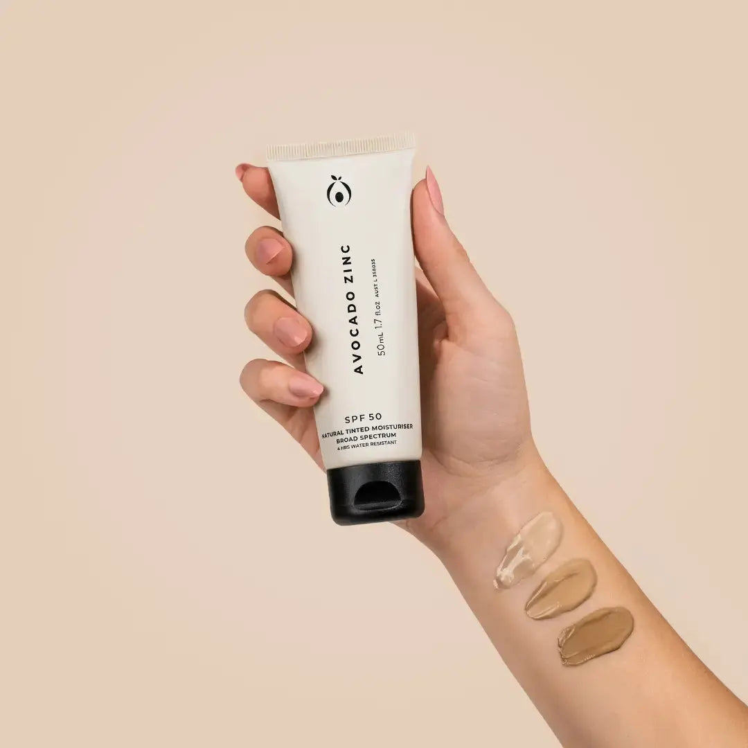 SPF 50 Natural Tinted Moisturiser - Light Avocado Zinc