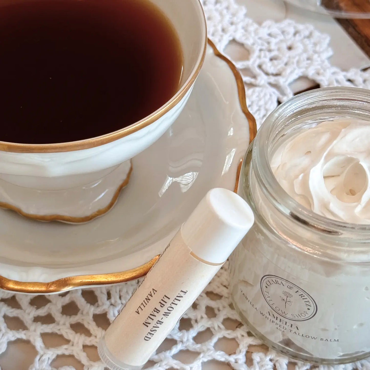 Amelia Vanilla Whipped Tallow Balm Clara & Fritz Tallow Shop