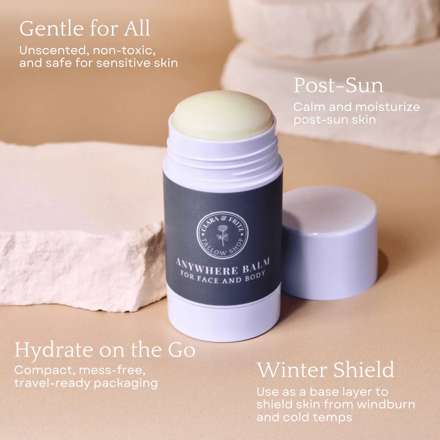 Anywhere Balm for Face & Body Clara & Fritz Tallow Shop