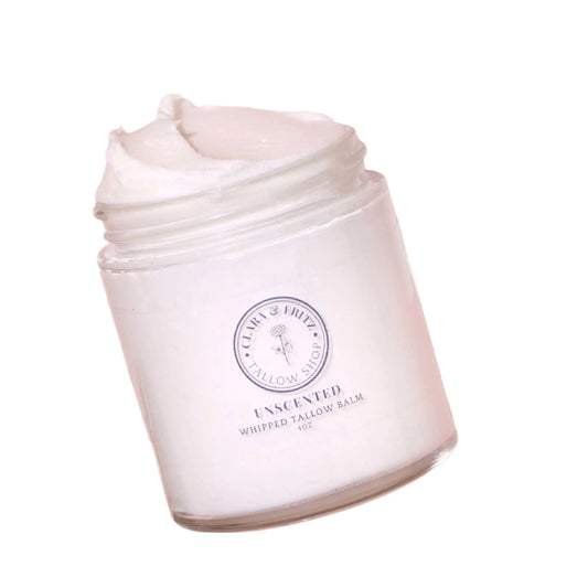 Unscented Whipped Tallow Balm Clara & Fritz Tallow Shop