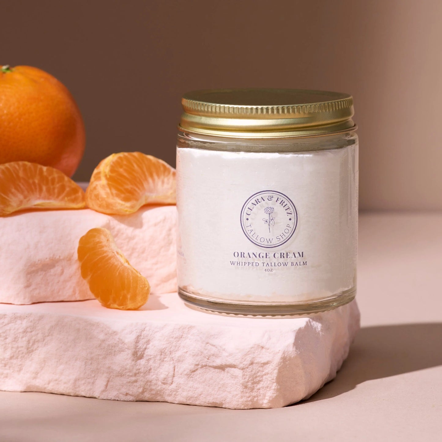 Orange Cream Whipped Tallow Balm Clara & Fritz Tallow Shop