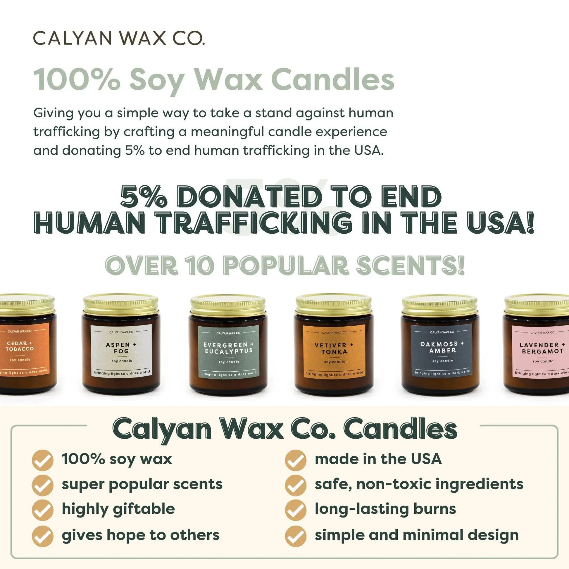 Evergreen + Eucalyptus - Mini Amber Jar Soy Candle Calyan Wax Co.