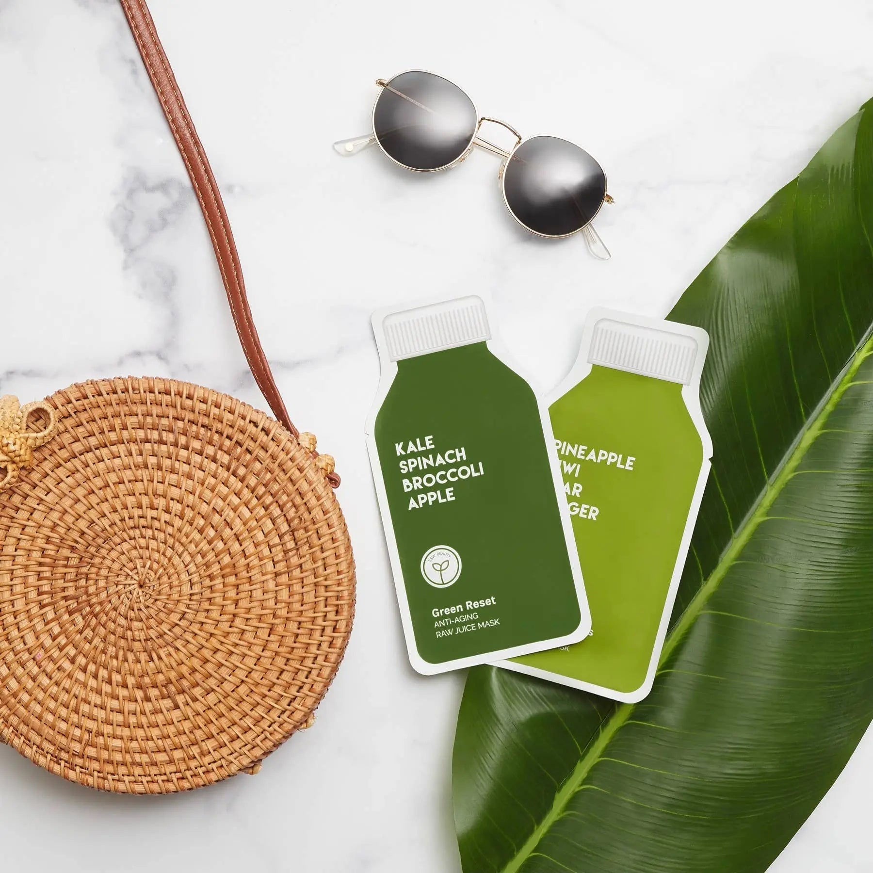 Green Reset Anti Aging Raw Juice Sheet Mask: With Peg Hole ESW Beauty
