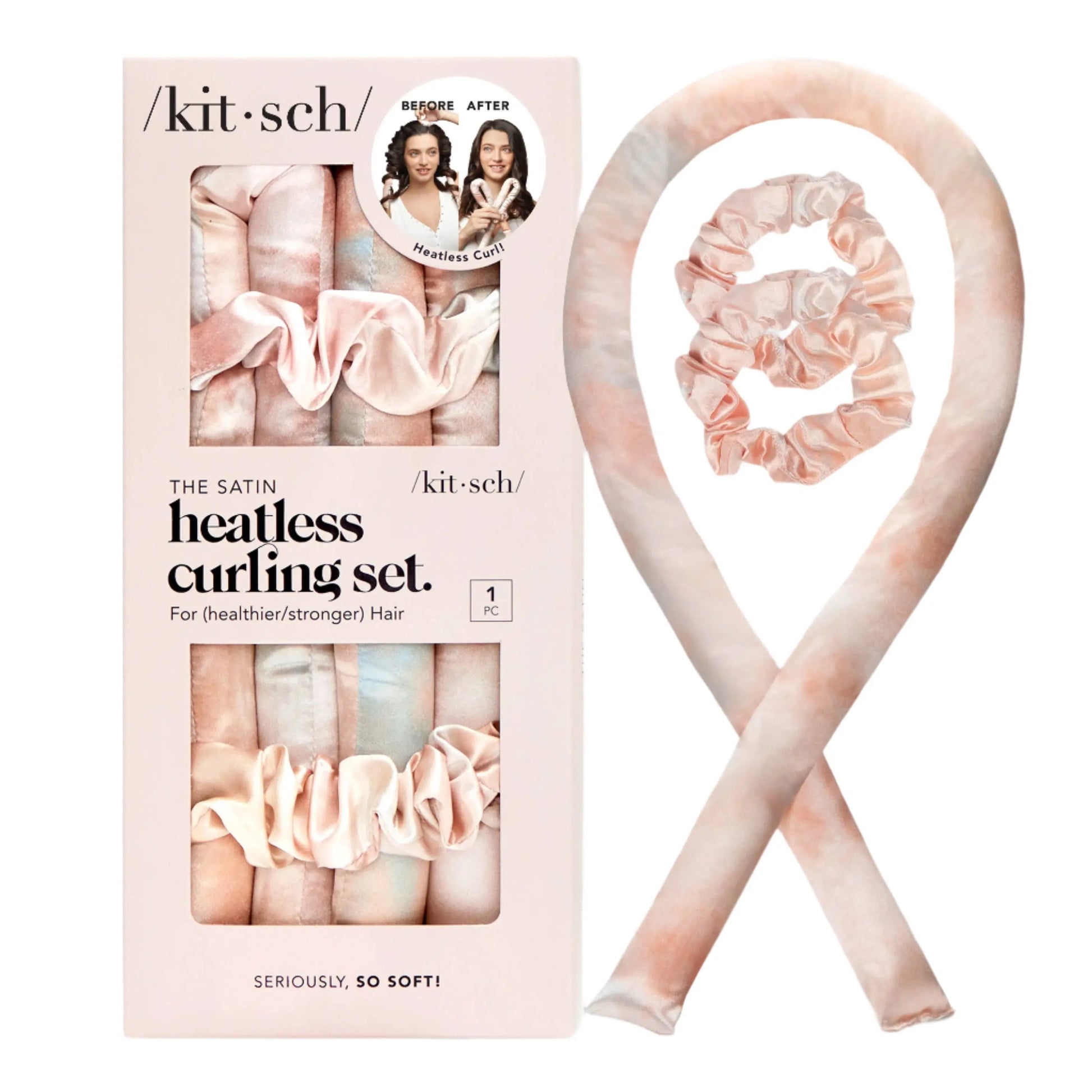 Satin Heatless Curling Set - Sunset Tie Dye KITSCH