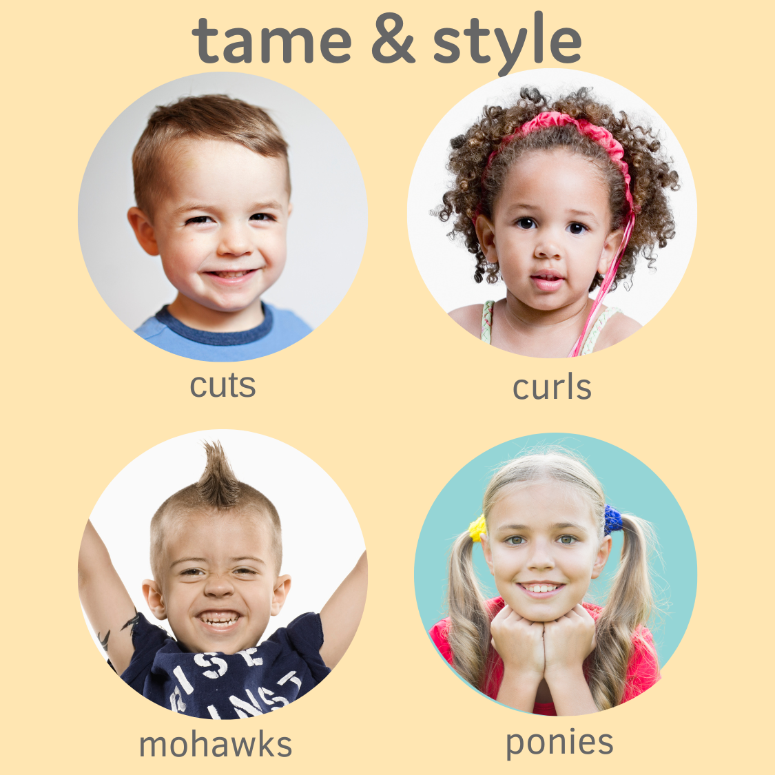 Hair Taming Gel for Kids with Vitamin E, Natural, Not Sticky