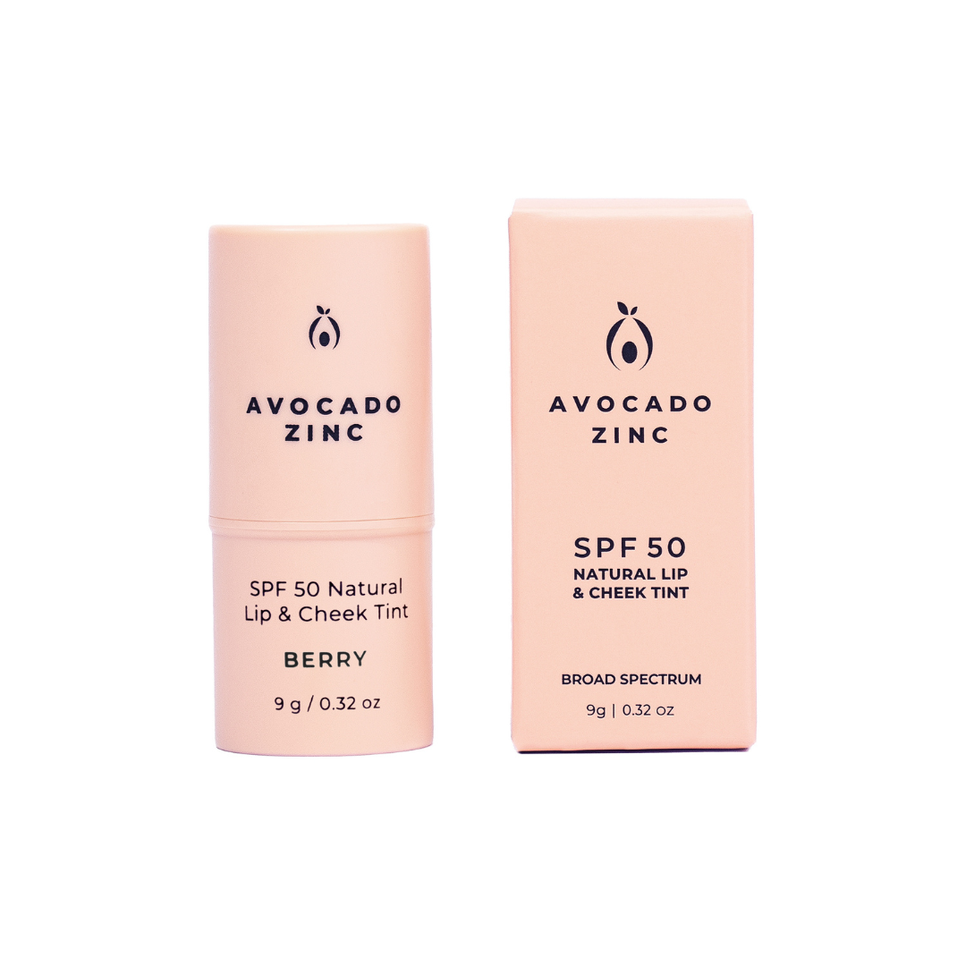 Avocado Zinc SPF 50 Natural Lip & Cheek Tint with Broad Spectrum Sun Protection