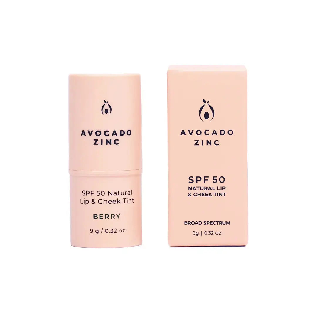SPF 50 Natural Lip & Cheek Tint - Berry Avocado Zinc