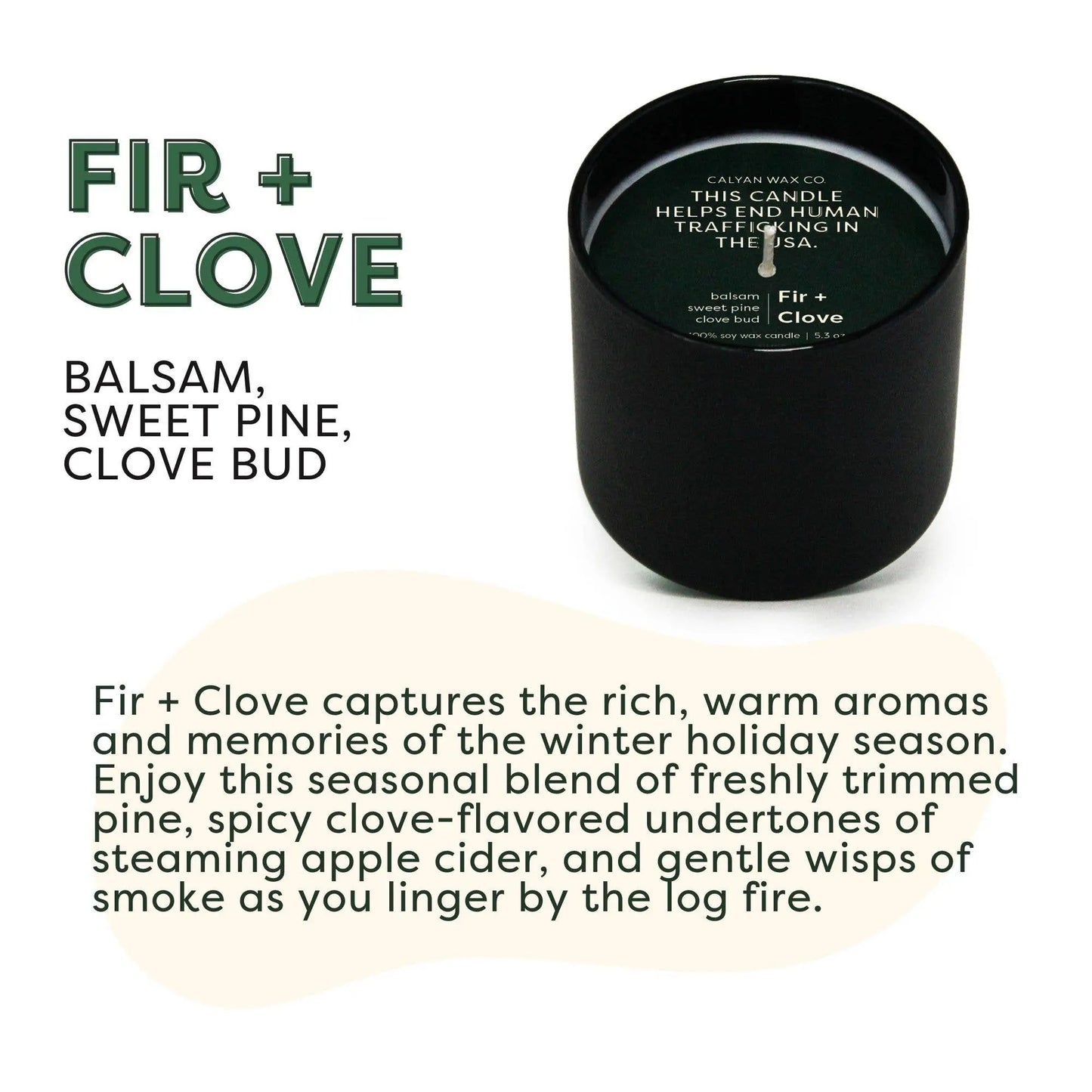 Fir + Clove - Dignity Series Soy Candle Calyan Wax Co.