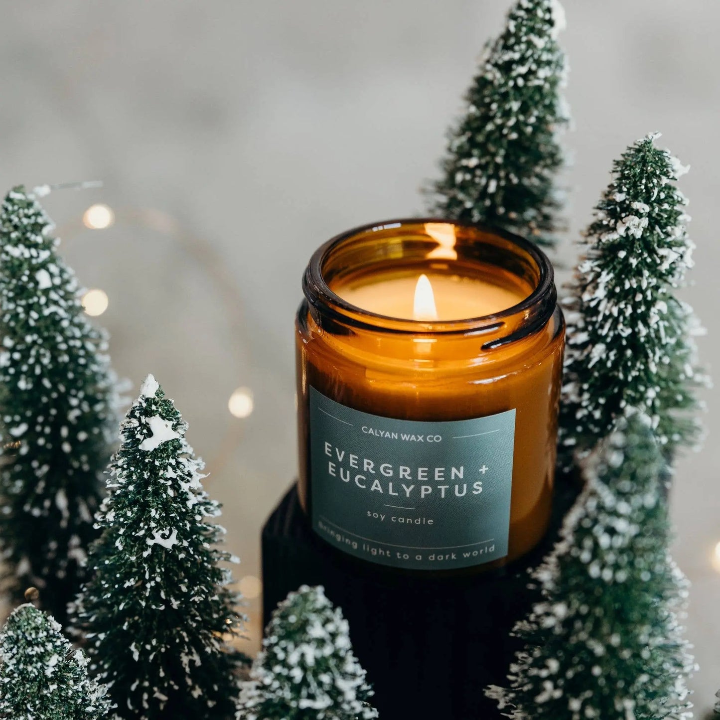 Evergreen + Eucalyptus - Mini Amber Jar Soy Candle Calyan Wax Co.