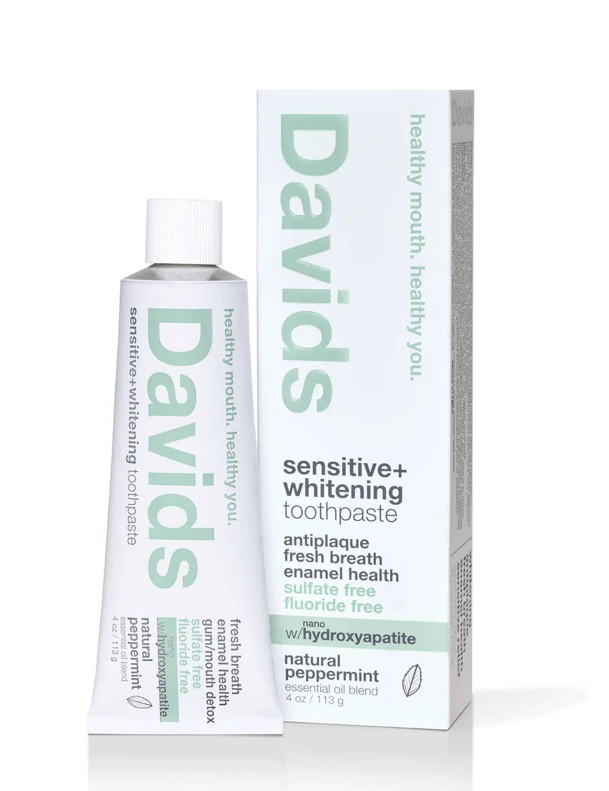 Davids sensitive+whitening nano-hydroxyapatite premium toothpaste / peppermint / 4 oz: Single / 4oz Davids Health Sciences, Inc