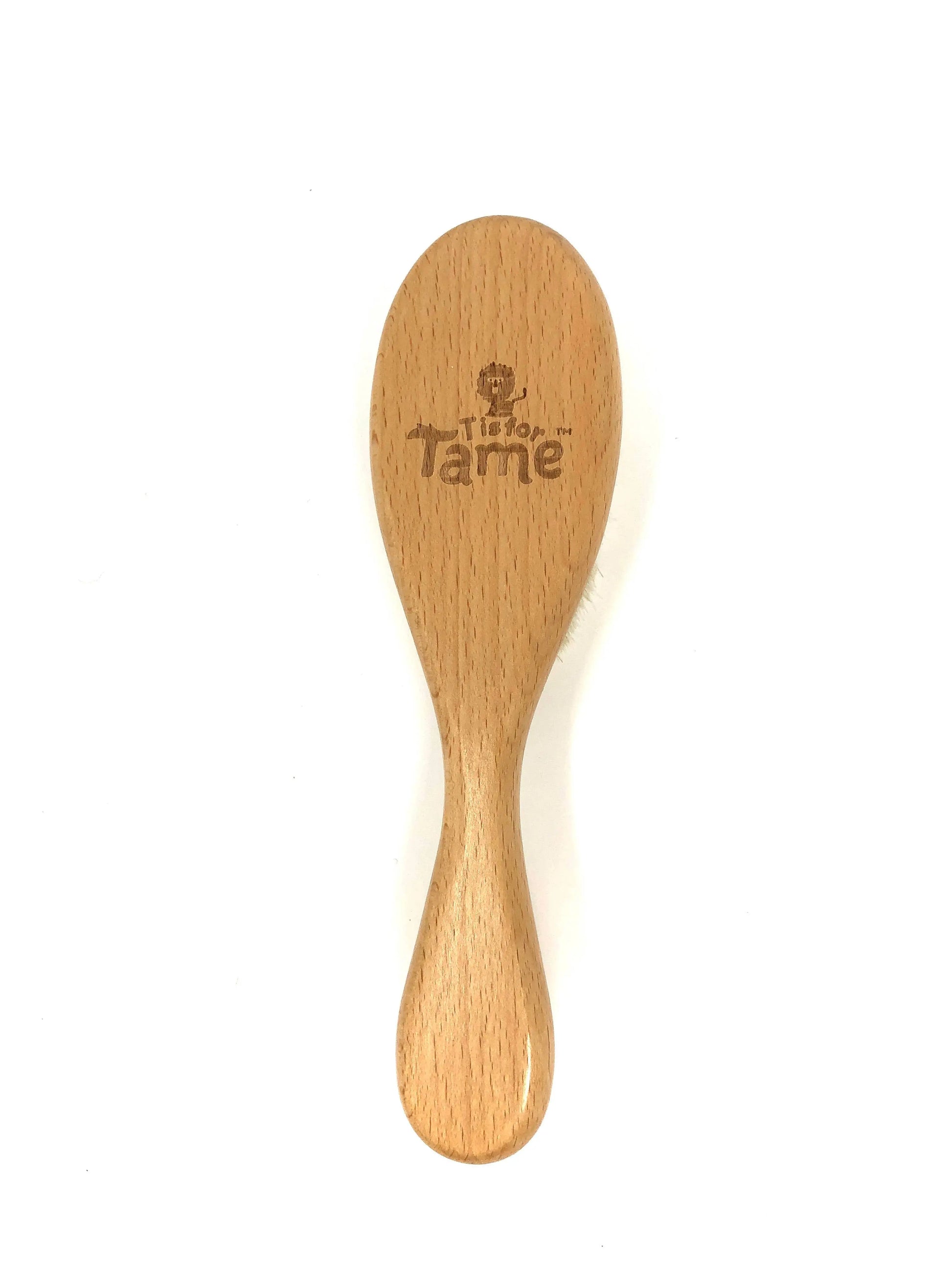 Natural Bristle Hair Brush, Soft For Baby's Delicate Scalp T is for Tame