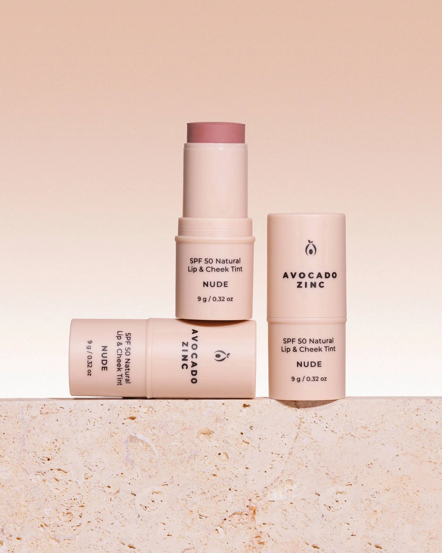 SPF 50 Natural Lip & Cheek Tint - Nude Avocado Zinc