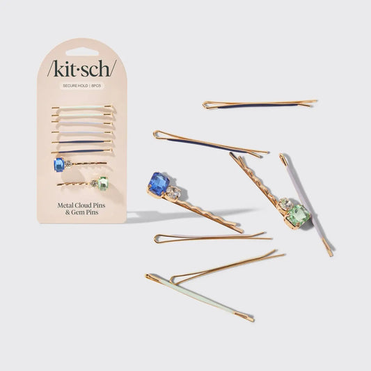 Cloud & Gem Bobby Pins 8pc Set - Garden Bouquet KITSCH