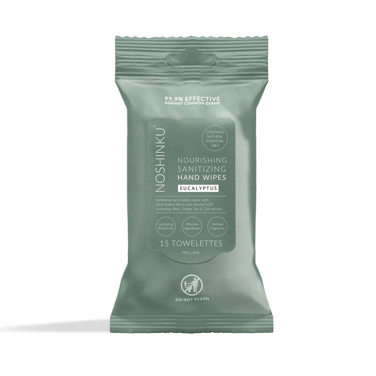 Eucalyptus Nourishing Hand Sanitizing Travel Wipes Noshinku
